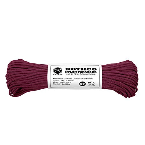 USA SELLER same day shipping 550 Paracord Maroon Dark 25 ft US made USA SELLER same day shipping 550 Paracord Maroon Dark 25 ft US made